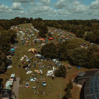 An aerial image of the Classics at the Clubhouse event site, which sits on a golf course.